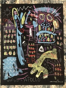 JEAN-MICHEL BASQUIAT / Real Mixed Media on Paper, Art Drawing Hand Signed. - Picture 1 of 6