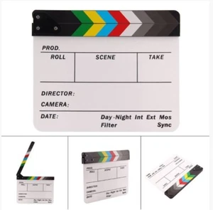 Director Film Clapperboard Dry Erase Movie TV Cut Action Scene Clapper Board UK - Picture 1 of 11