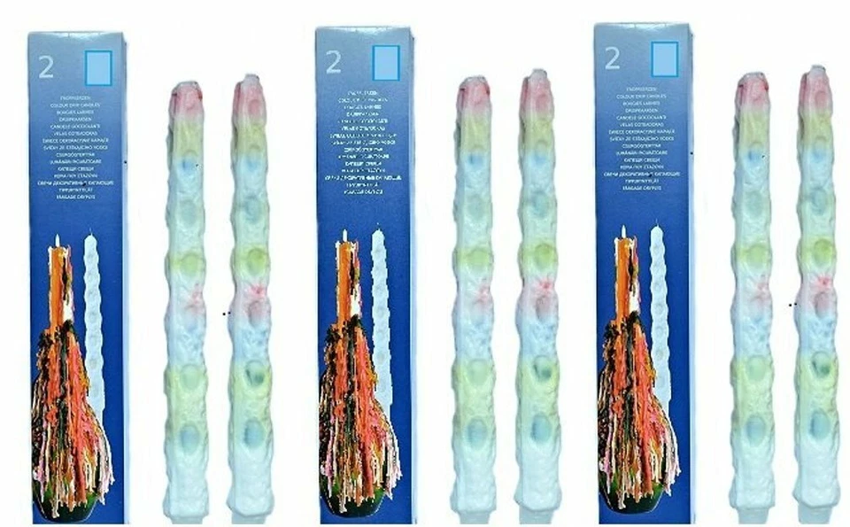 Hillfield® 6 Tropfkerzen Bunt , Stabkerzen Dekokerzen Spitzkerzen Kerzen