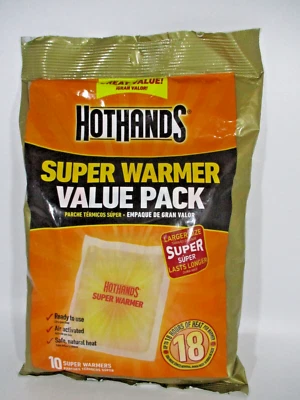Hot Hands Super Calentador PACK DE VALOR 10 unidades - Dura hasta 18 horas / Caduca el 25/07 Foto 1 de 3