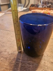Libbey Glass Tumbler Cobalt Blue 3.5inx2.5in. Stamped On Bottom - Picture 1 of 5