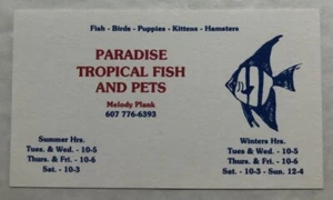 Business Card Paradise Tripical Fish & Pets New York - Picture 1 of 1