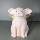 Pier 1 "When Pigs Fly" Winged Piggy Coin Bank 7" Ceramic Pig