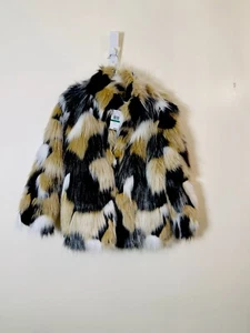 Giacca Michael Kors pelliccia sintetica stampa animalier multicolore nuova con etichetta taglia L $399,00 - Foto 1 di 11