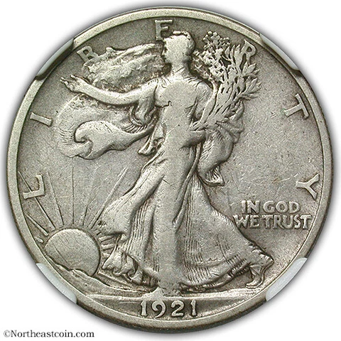 1921-S Walking Liberty Half Dollar NGC VF30 Cover
