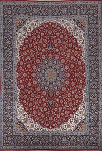 Red Floral Traditional 10x13 ft Area Rug Living Room Rug - Picture 1 of 12