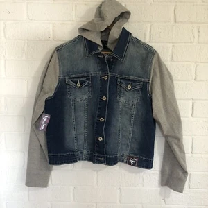 Y2K Ariya Denim Jeansjacke Damen Gr. 1X Langarm Denim Stretch Knopfleiste - Bild 1 von 10