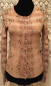 Cárdigan con botones Express Design Studio para mujer talla pequeña beige estampado animal - Imagen 1 de 8