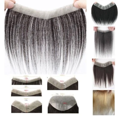 Black/Brown Human hair topper hairline hairpiece tape on bang for women,6"~12" - Image 1 of 4