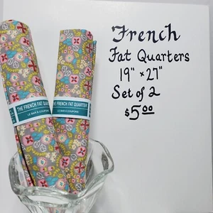 PRINCESS Pink 2 FRENCH FAT QUARTERS 19"x27" Cotton Fabric Brewer quilting sewing - Picture 1 of 1