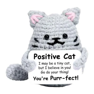 Gehäkelte Katzen Handarbeit grau gestrickte Katze Puppen weich Geschenke Deko Neu - Bild 1 von 15