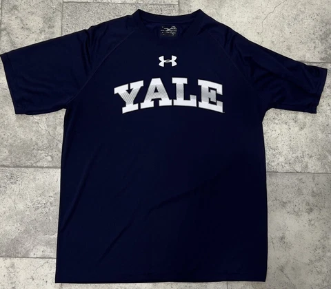 Yale Shirt Mens Large Under Armour Large Navy Blue Cover