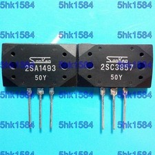 coppia transistor SANKEN 2SA1493 + 2SC3857 CON MICA MT200 ic 15amp 200v 150 w