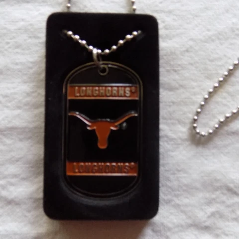 Texas Longhorns College Neck / Dog Tags New Engrave-able Back Plate Team Logo Cover