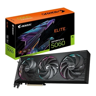 AORUS GeForce RTX 5060 ELITE GDDR7 Graphics Card, 3840 CUDA Cores, 3x DisplayPor - Image 1 of 4