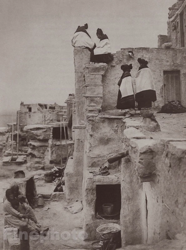 Arte grabado fotográfico casa HOPI indio nativo americano Edward Curtis 1900/72 Foto 1 de 1