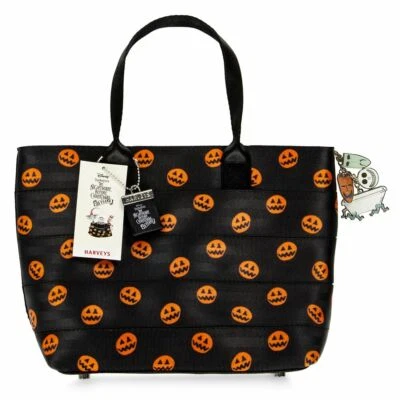 New Disney Parks NBC Pumpkin Shock Lock Barrel Seatbelt Tote Bag Purse - Image 1 of 4