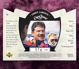 Terry Labonte 1997 Upper Deck Road Cup Quest Die-Cut /1000 Racing HOF Legends SP