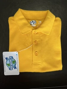 Schuluniform Gold Pique Poloshirt Kragen Jungen fleckenfest Größe 16 - Bild 1 von 6