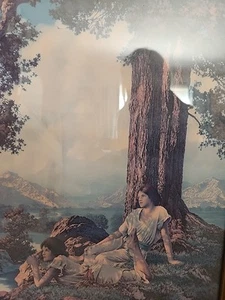 Impresión vintage de la Casa de Arte de Nueva York Maxfield Parrish “Hilltop” 1926 con marco - Imagen 1 de 17
