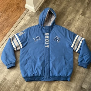 Detroit Lions NFL Team Apparel - Barry Sanders Full Zip/Snap Jacket/Coat - XXL RARE! - Bild 1 von 23