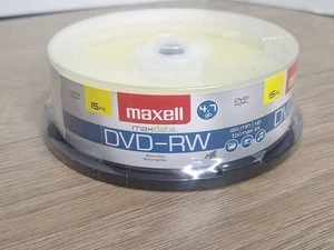 15 Disc Rewritable DVD-RW Spindle Blank Record Media Digital Data 4.7 GB - Picture 1 of 3