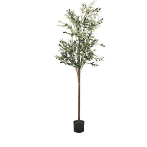 Olivo artificial, árbol falso en maceta con frutos de olivo y hojas de seda - Imagen 1 de 20