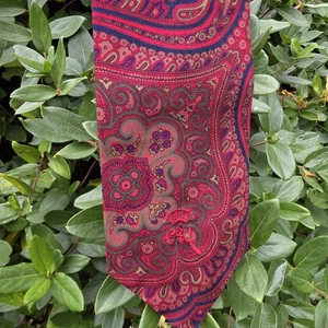 Cravatta vintage contessa Mara New York lusso multicolore rosso paisley 56" x 3,5" - Foto 1 di 21