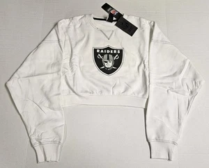 NFL Apparel Las Vegas Raiders Logo Blanco Sudadera Recortada/Para Mujer Mediana - Imagen 1 de 5