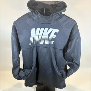 Nike Boys Therma Camo Hoodie Size XL Black Pullover BV3786-010 Fleece - Picture 1 of 7