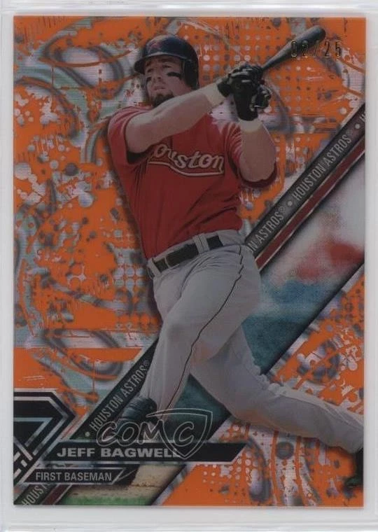 2017 Topps High Tek Pattern 1 Orange Magma Diffractor /25 Jeff Bagwell HOF - Image 1 of 2
