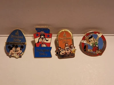 RARE Cast Member Exclusive 1996 DISNEYLAND HOTEL 4 HOLIDAY PIN SET NEW - Image 1 of 4