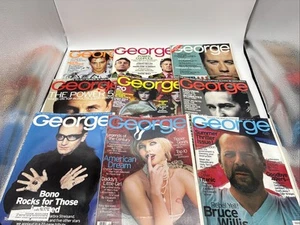 JFK Jr George Magazine Lot Of 9 1998 Bruce Willis Charlize Theron Special Issues - Picture 1 of 13