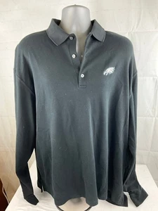 Polo para hombre Bobby Jones negro manga larga XXL con logotipo de águilas - Imagen 1 de 3