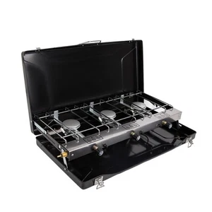 3-Burner Propane Camping Stove 19800 BTUs, Portable Camp Stove with 3 Adjusta... - Picture 1 of 7
