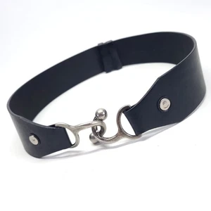 Cinturón Coldwater Creek 28 30 32 S M Cuero Dividido Cintura Ancha Negro - Imagen 1 de 8