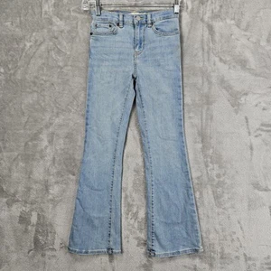 Levi Strauss Jeans Girl Size M 7/8 Light Blue Flare Stretch Adjustable 5Pocket - Picture 1 of 14