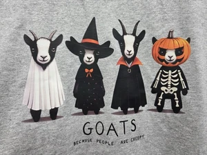 Goats Because People Are Creepy Herren Unisex Tshirt XL Trick or Treat Halloween - Bild 1 von 2