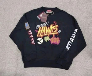 MITCHELL & NESS Women’s Atlanta Hawks 404 Sweatshirt Size Medium NWT Black NBA - Picture 1 of 7