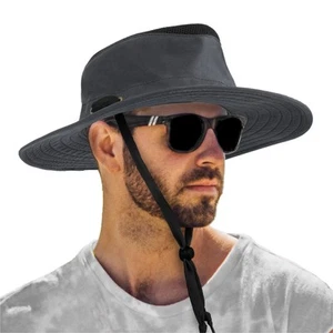 Wide Brim Sun Hat for Men Outdoor, Women Sun Protection Safari Hat, Hiking Bo... - Picture 1 of 9