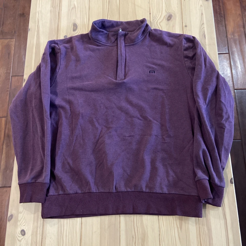 Suéter polar Travis Matthew Cloud con cremallera de cuarto para hombre grande vino golf Foto 1 de 4