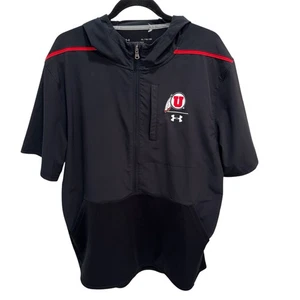 Utah Utes Under Armour Pullover mezza zip manica corta felpa con cappuccio uomo tg XL - Foto 1 di 9