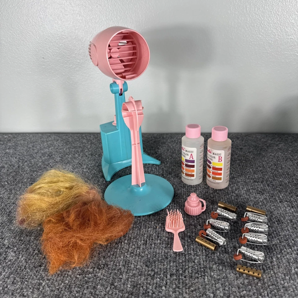 Barbie Color 'N Curl 1964 de colección juego accesorios peine rodillos secadora pelucas Foto 1 de 4