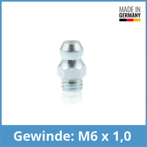 DIN 71412 A (H1) M6 x 1,0 Gewindelänge 4mm Stahl verzinkt Kegelschmiernippel - Picture 1 of 1