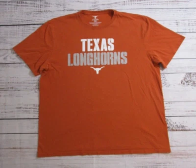 UT Texas Longhorns Spellout Logo Orange Short Sleeve T-Shirt Cotton Mens 2XL - Image 1 of 4