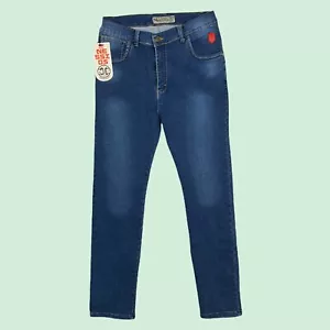 Mens Slim Straight Jeans 38 (30x32) Mens Mid Rise Blue Medium Wash NWT Nessios - Picture 1 of 12