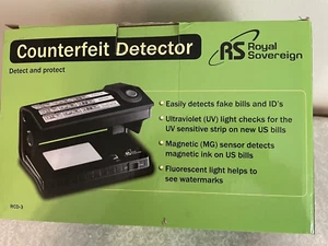 Royal Sovereign 3-way Counterfeit Detector RCD-3 UV Magnetic RS - Picture 1 of 1