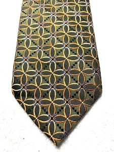 ROOSTER MENS TIE ORANGE GOLD BLUE BASE COLOR DARK GREEN 3.75 X 61 - Picture 1 of 4