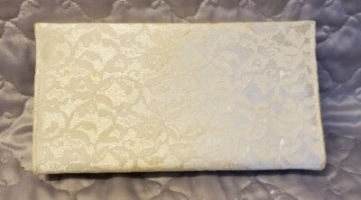 BB7 复古手拿包 9x5 英寸白色带花卉刺绣婚礼晚会 — 第 1/3 张图片