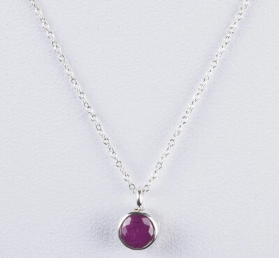 Sterling Silver Faceted Ruby Astrology Pendant Necklace July - Image 1 of 4